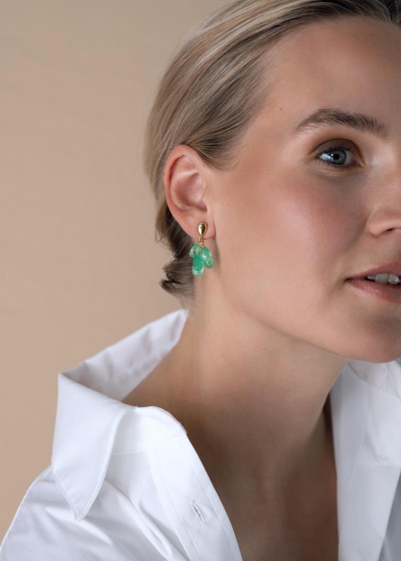 Unique emerald earrings