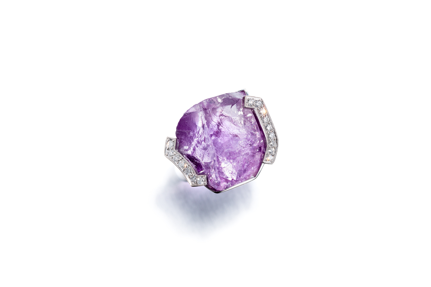 Ring with a Raw Amethyst