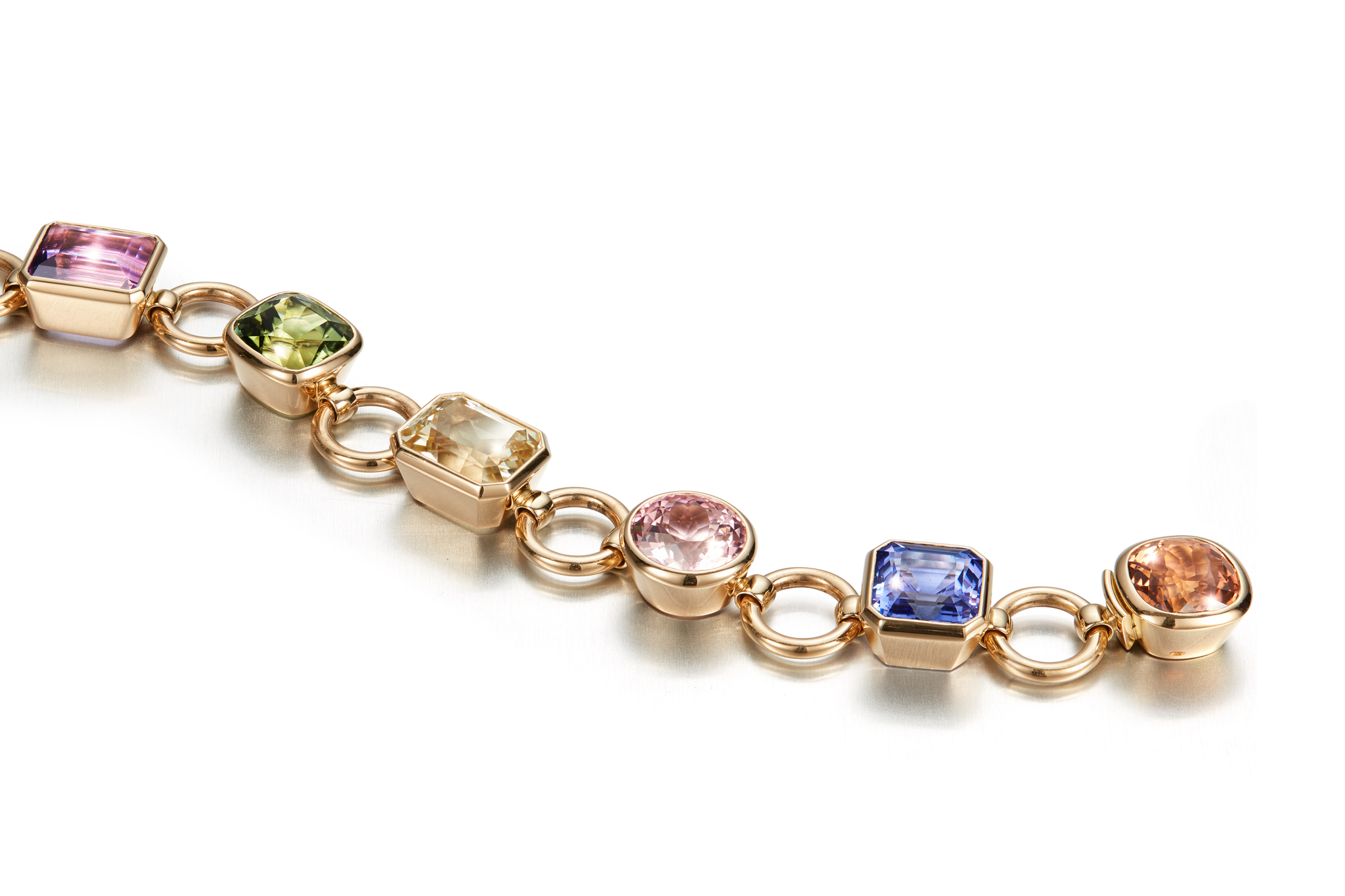 Coloured gem bracelet